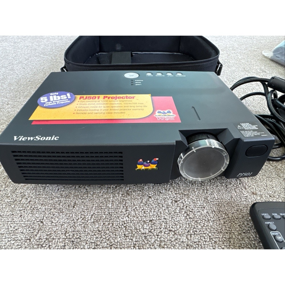 ViewSonic PJ501 3 Panel LCD Digital Multimedia Projector VPROJ25048-1W With Case - Picture 2 of 16